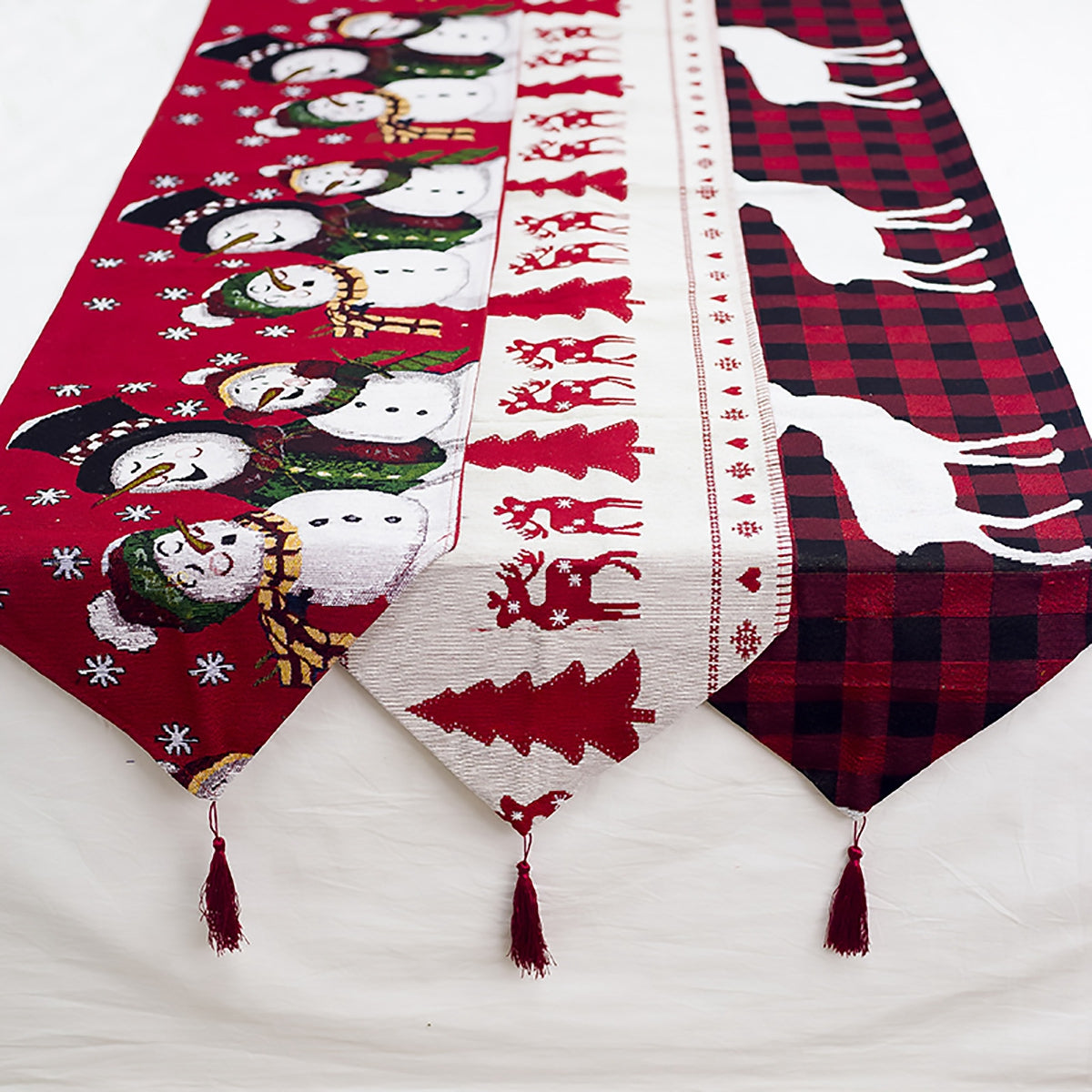 Christmas Elk & Snowman Table Runner