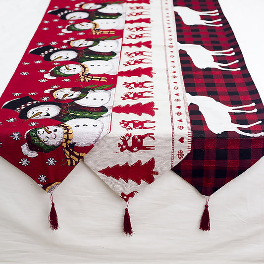 Christmas Elk & Snowman Table Runner