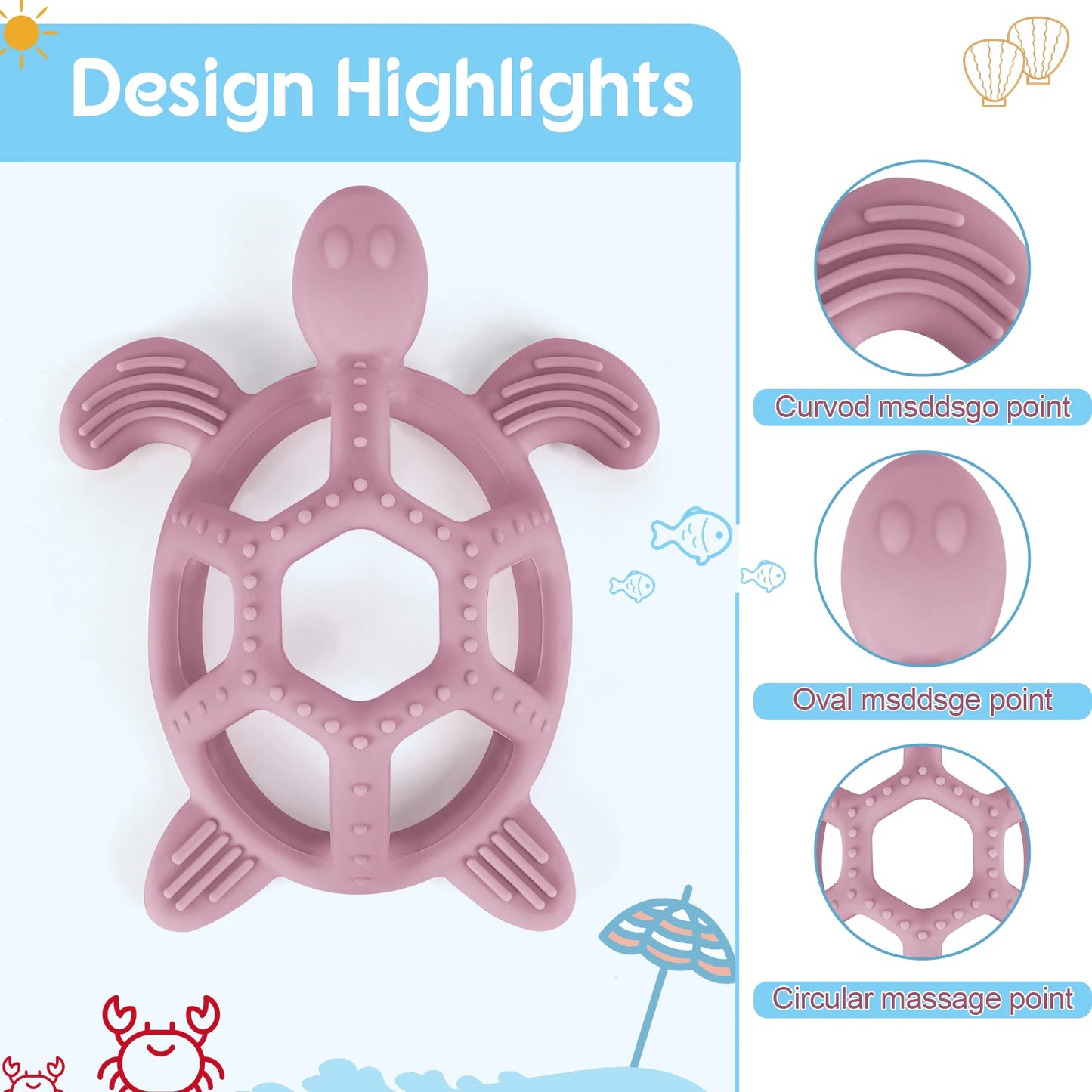Silicone Turtle Teether