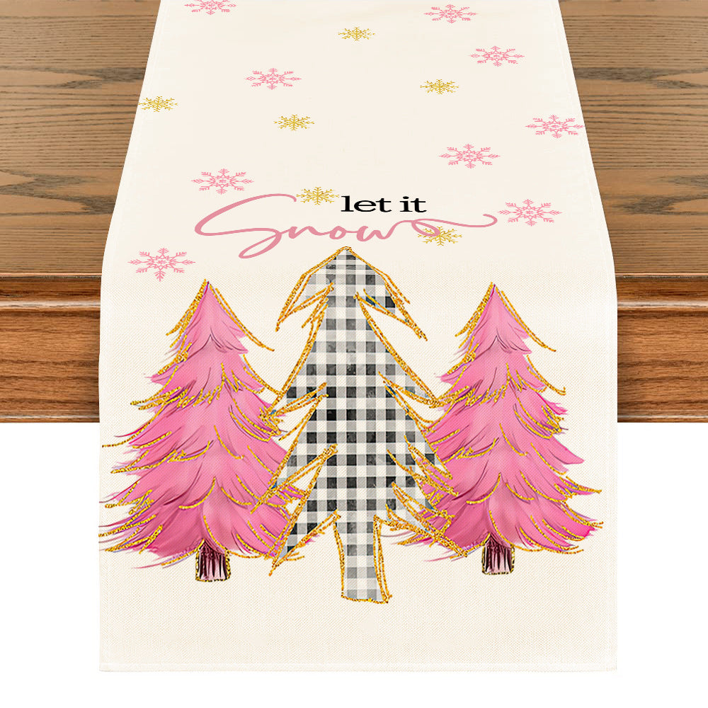 Christmas Tree & Snowflake Table Runner
