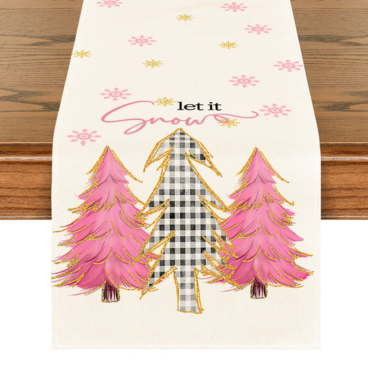 Christmas Tree & Snowflake Table Runner